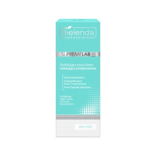 Bielenda Professional SUPREMELAB Нічний відлущувальний крем для обличчя для тонізування Skin , що зменшує зміну кольору шкіри 50