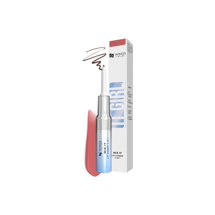 AA Wings of Color It Girl Mix It 2in1 Liquid Lip Gloss + Lip Liner /Dirty Rose / 5 g + 2 g