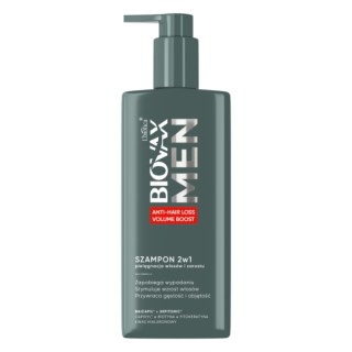 L'biotica BIOVAX Men Shampoing 2 en 1 Anti-Chute et Volume Cheveux et Barbe 200 ml