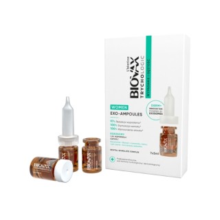 L'biotica BIOVAX Trichologic Exo-Ampullen, Behandlung gegen Haarausfall und Haardichte für Frauen, 7 x 5 ml