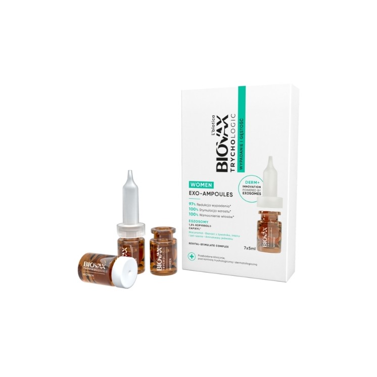 L'biotica BIOVAX Trichologic Exo-Ampoules Traitement perte et densité capillaires pour femmes 7 x 5 ml
