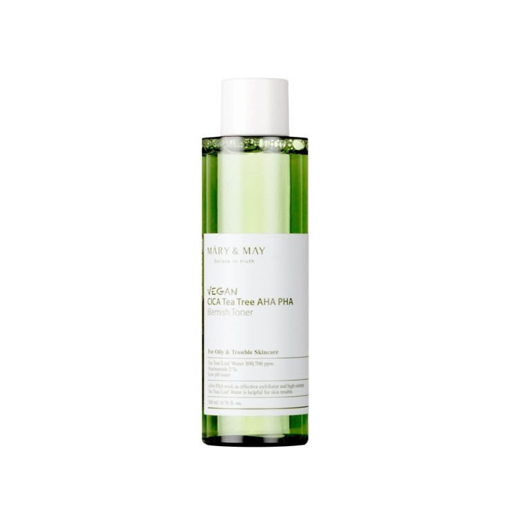Mary&May Vegan CICA Tea Tree AHA PHA Vegan Toner Acid Toner 200 ml
