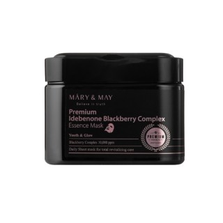 Набір із 20 масок для обличчя Mary&May Premium Idebenone Blackberry Complex Essence Mask