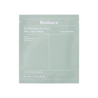 Biodance Refreshing Sea Kelp Real Deep Mask Verzachtend en hydraterend gezichtsmasker 1 stuk 34 g