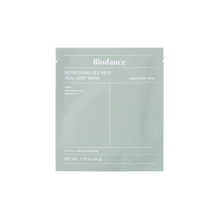 Biodance Refreshing Sea Kelp Real Deep Mask Beruhigende und feuchtigkeitsspendende Gesichtsmaske 1 Stück 34 g