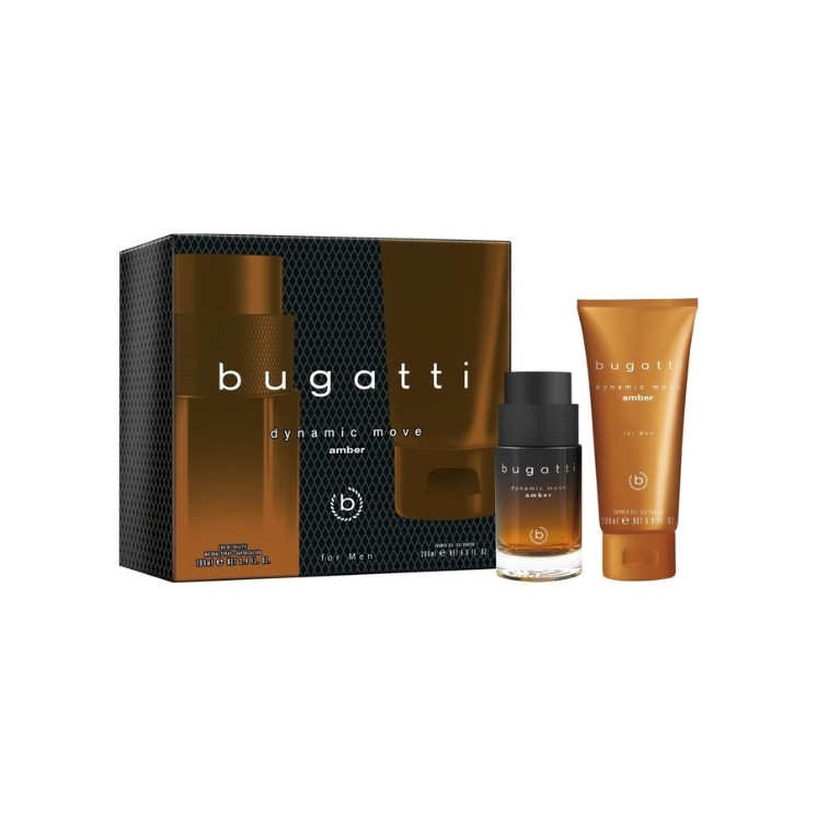 Bugatti Geschenkset: Eau de Toilette für Herren 100 ml + Dynamic Move Amber Duschgel 200 ml