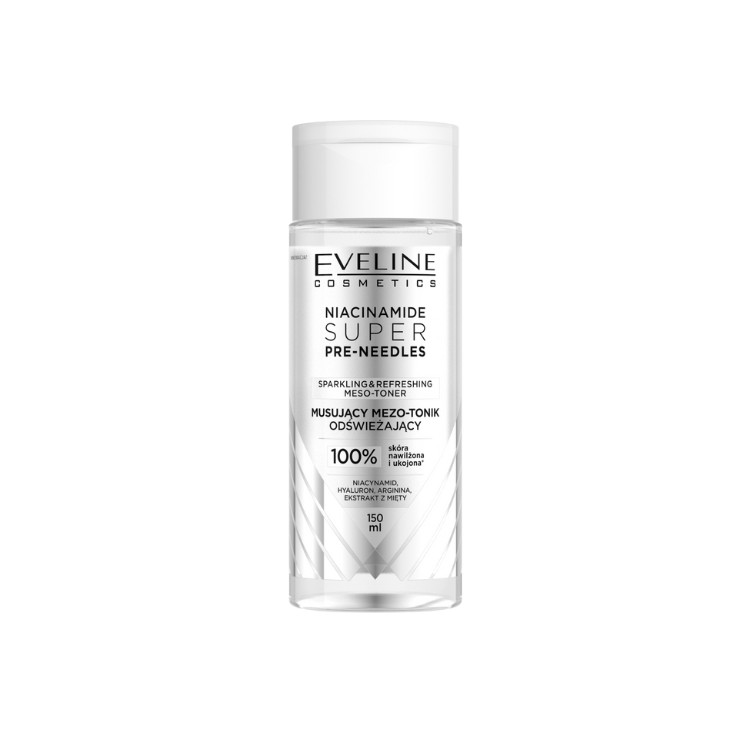 Eveline Niacinamide Super Pre-Needles шипучий освіжаючий мезотонік для обличчя 150 мл