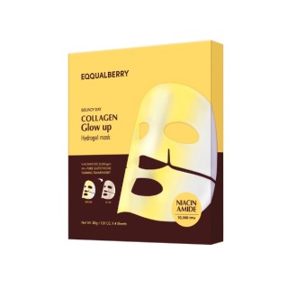 Eqqualberry Collagen Glow Up Hydrogel Masken-Set mit 4 aufhellenden Collagen-Gesichtsmasken à 30 g