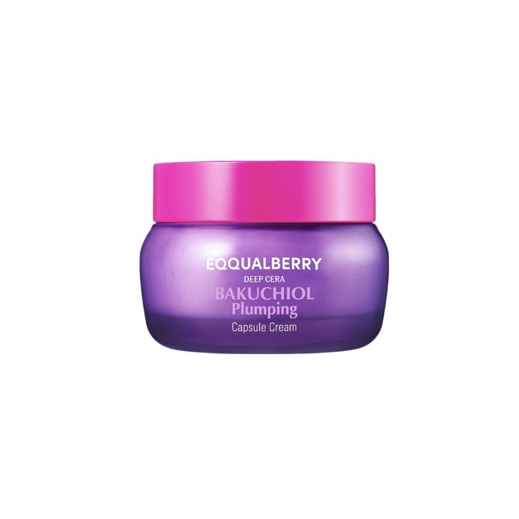 Eqqualberry Bakuchiol Plumping Capsule Cream Straffende und feuchtigkeitsspendende Gesichtscreme mit Bakuchiol 50 ml