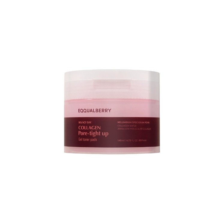 Гелеві тоніки для обличчя Eqqualberry Collagen для зтягування пор, 60 шт. - 140 мл