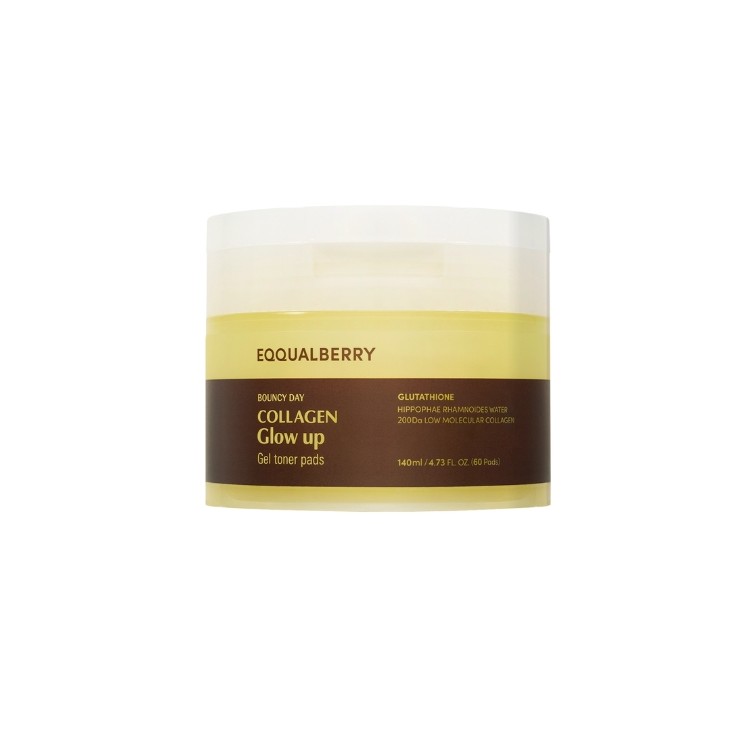Освітлюючі патчі для обличчя Eqqualberry Collagen Glow Up Gel Toner Pad 60 шт. - 140 мл