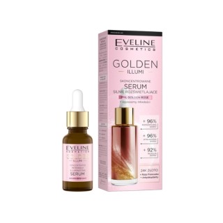 Концентрована сироватка для обличчя Eveline Golden Illumi з сильними освітлюючими властивостями 18 мл