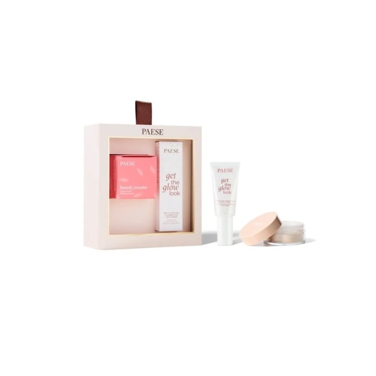 Подарунковий набір Paese All About The Base1: Освітлювальний крем для обличчя Get The Glow + розсипчаста ячмінна пудра