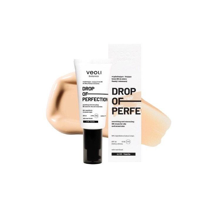 Розгладжуючий та покривний BB-крем Veoli Botanica Drop of Perfection для жирної та комбінованої шкіри /2.0W/ Vanilla 30 мл