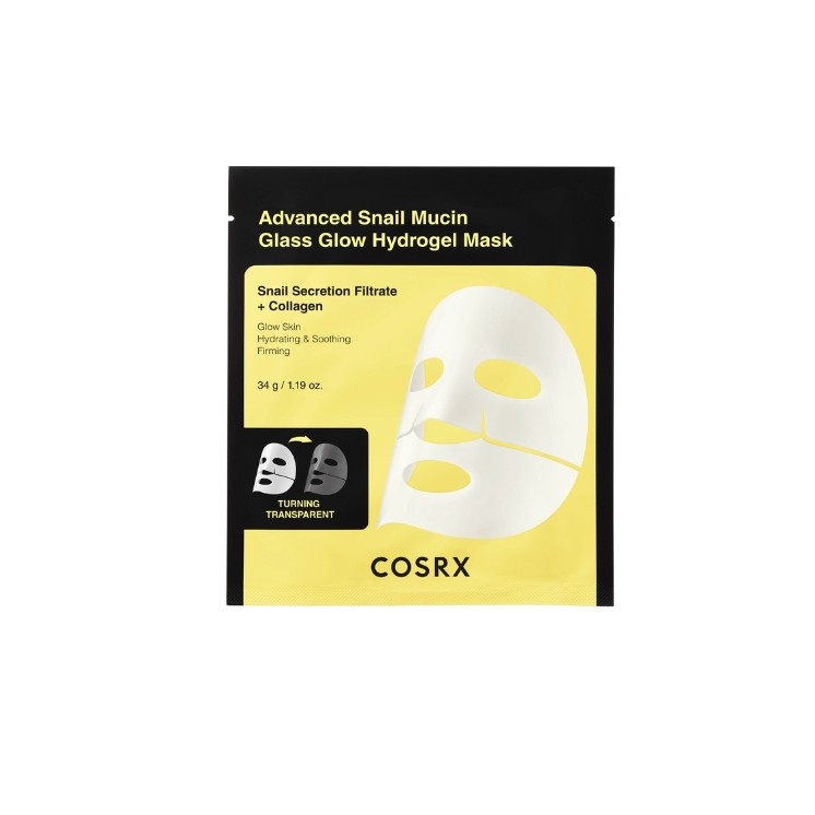 COSRX Advanced Snail Mucin Glass Glow Hydrogel Mask Set mit hydro mit Schneckenschleim, 3 x 34 g