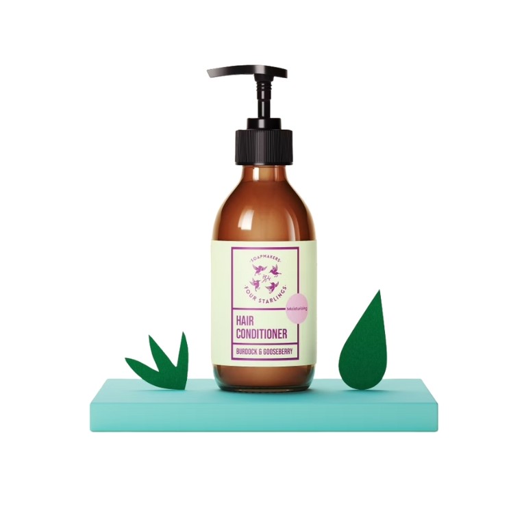 Mydlarnia Cztery Szpaki Feuchtigkeitsspendende Haarspülung Klette und Stachelbeere 300 ml