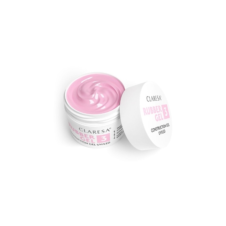 Gel de construction pour ongles Claresa Rubber Gel /3/ 45 g