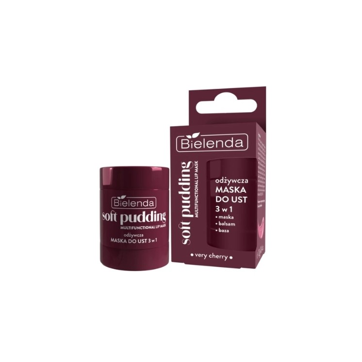 Masque à lèvres nourrissant 3 en 1 Bielenda Soft Pudding, parfum Cherry intense, 12 g