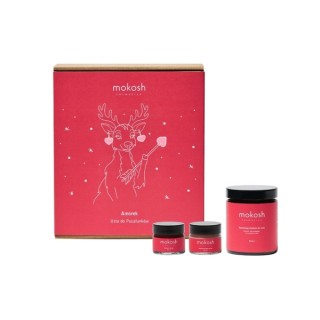 Подарунковий набір Mokosh Amor Kissable Lips: бальзам для губ 15 мл + маска Peeling для губ 15 мл + бальзам для тіла 180 мл