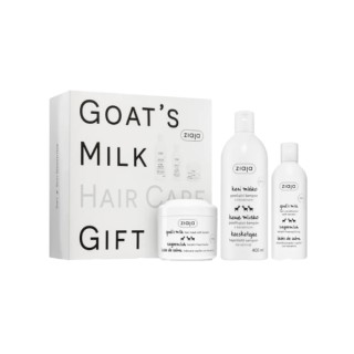 Ziaja Haarpflege-Geschenkset mit Ziegenmilch: Shampoo 400 ml + Spülung 200 ml + Maske 200 ml
