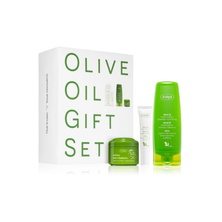 Подарунковий набір Ziaja Olive: крем для рук 80 мл + крем для обличчя 50 мл + крем для очей 15 мл