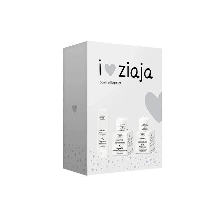 Coffret cadeau Ziaja au lait de chèvre : Crème mains 80 ml + Crème de jour 50 ml + Crème de nuit 50 ml