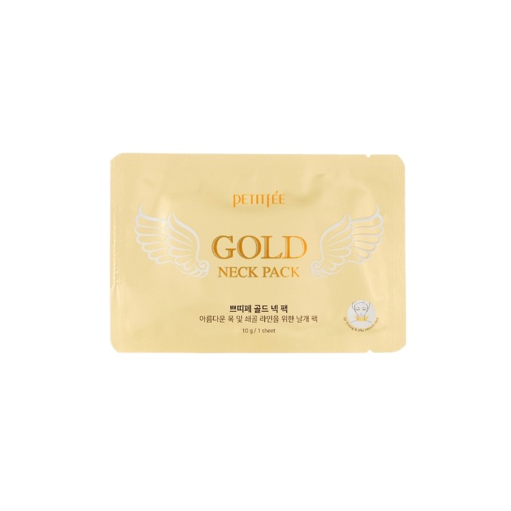Зміцнююча hydro -гелева маска для шиї Petitfee Gold Neck Pack 10 г