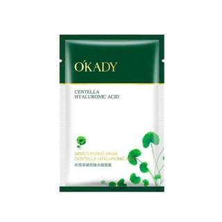 Masque en tissu régénérant et raffermissant Okady à l'acide hyaluronique et à la centella asiatica 25 ml
