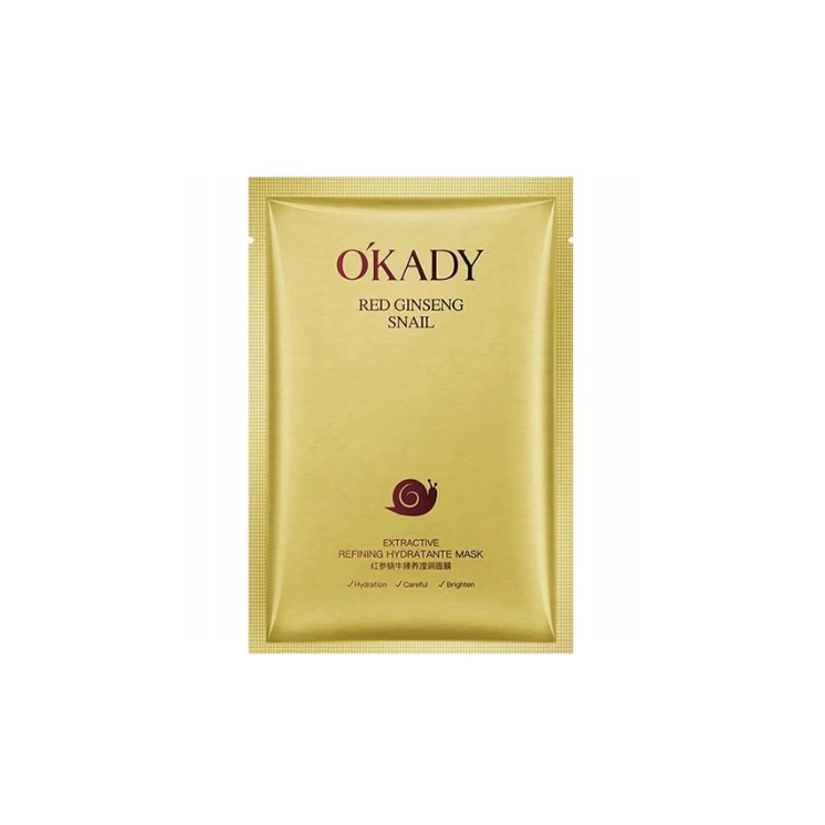 Okady Hydraterend en Verstevigend Sheetmasker met Ginsengextract en Slakkenslijm 25 ml
