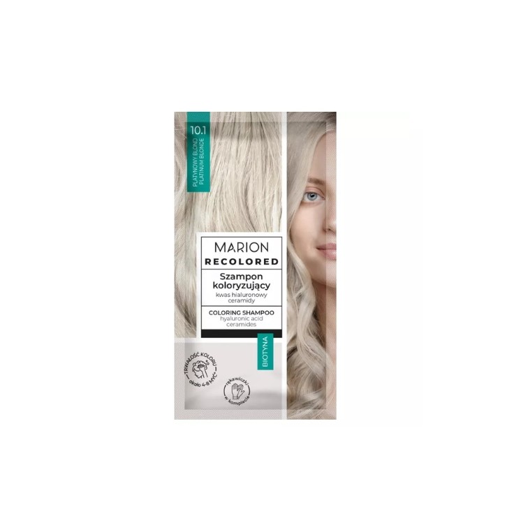 Marion Szampon koloryzujący z Biotyną 4-8 myć /10.1/ Platynowy blond 40 ml