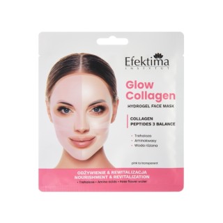 Masque en tissu Efektima Glow Collagen , enrichi en collagène et peptides, nourrissant (1 pièce)