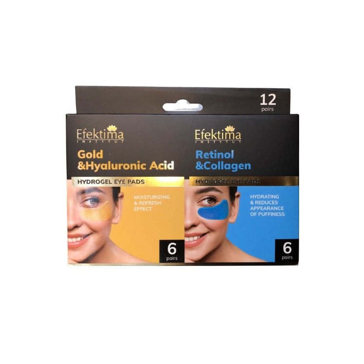 hydro патчі для очей Efektima Gold & Hyaluronic and Retinol & Collagen , 12 пар