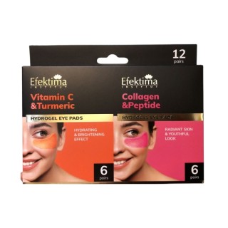 Efektima Vitamin C & Turmeric  i Collagen & Peptide hydrożelowe Płatki pod oczy 12 par