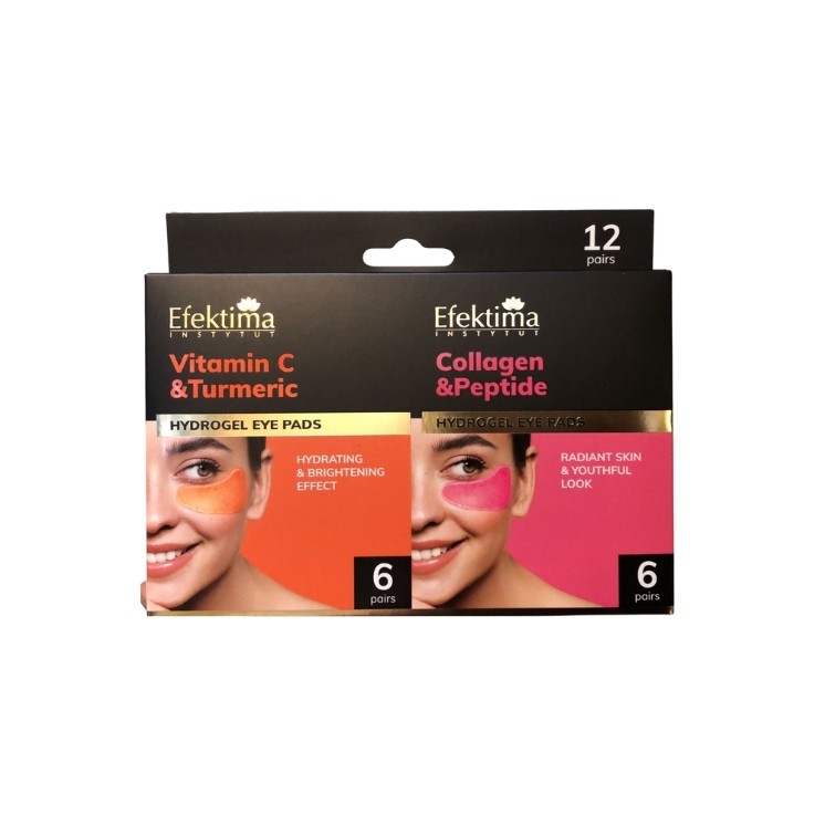 Efektima oogpatches Vitamin C , kurkuma, Collagen en peptiden ( hydro ), 12 paar.