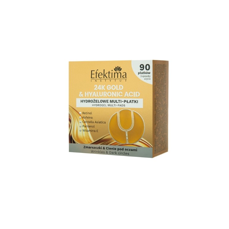Efektima 24K Gold Hyaluronic Acid hydrożelowe Multi-płatki pod oczy 90 sztuk