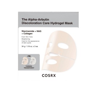 Набір hydro освітлювальних масок COSRX Arbutin Discoloration Hydrogel Mask з альфа-арбутином 34 г x 3 штуки