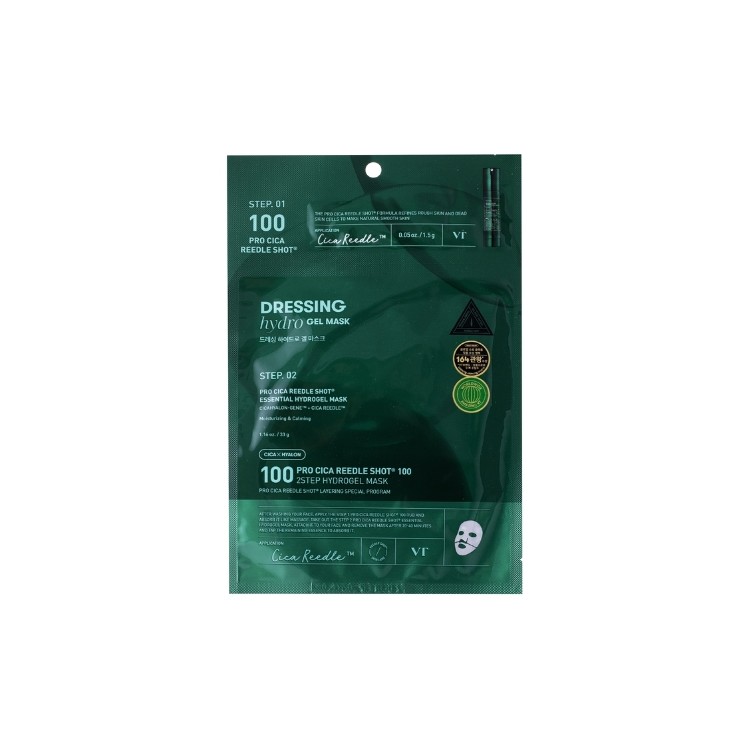 VT Cosmetics Pro Cica Reedle Shot 100 2Step Hydrogel Mask verzachtend hydro gezichtsmasker 5 g + 33 g