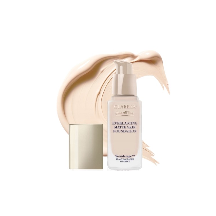 Матуючий та розгладжуючий тональний крем Claresa Everlasting Matte Skin /02/ Light Beige 32 мл