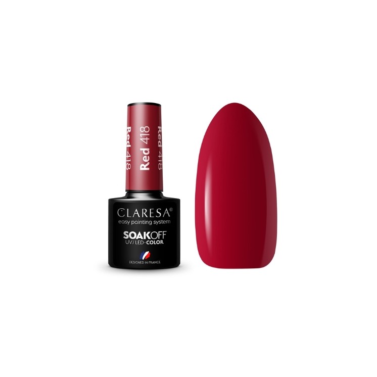 Гібридний лак для нігтів Claresa Red /418/ 5 г