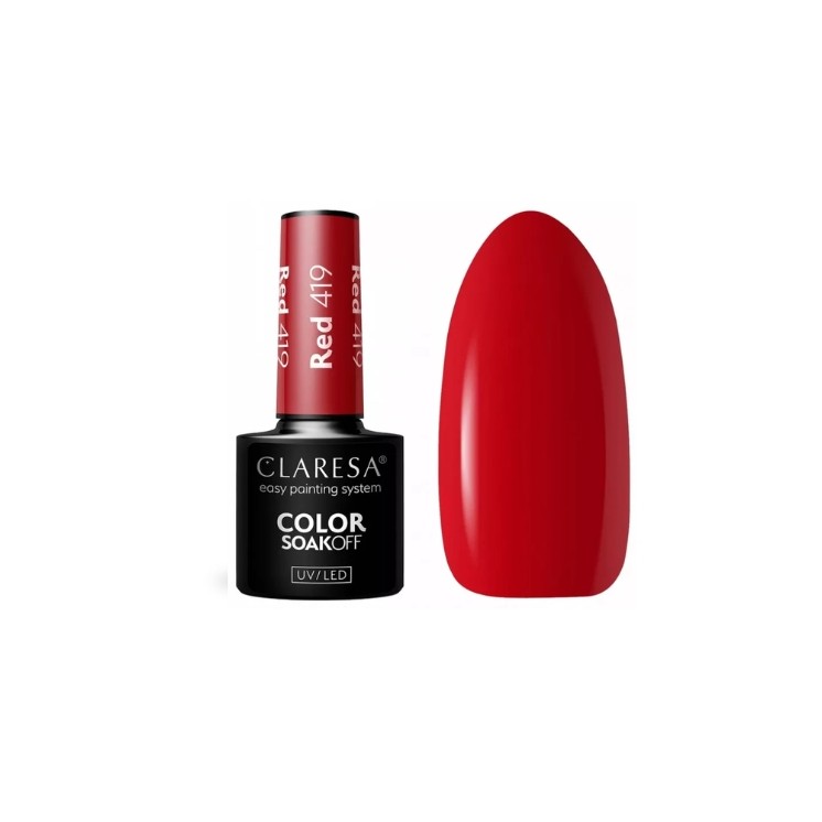 Гібридний лак для нігтів Claresa Red /419/ 5 г