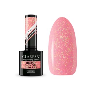 Блискучий гель Claresa Brush Easy Gel у пляшечці з пензликом, Peach 5 г