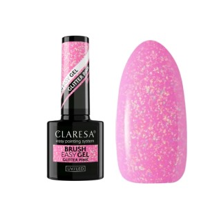 Блискучий гель Claresa Brush Easy Gel у пляшечці з пензликом Pink 5 г