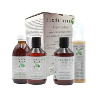 Набір для догляду за густим волоссям Bioelixire : шампунь 300 мл + кондиціонер 300 мл + сироватка 150 мл + дієтична добавка 300 