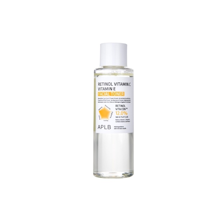 Lotion tonique visage APLB Retinol , à la Vitamin C et à la vitamine E, 160 ml