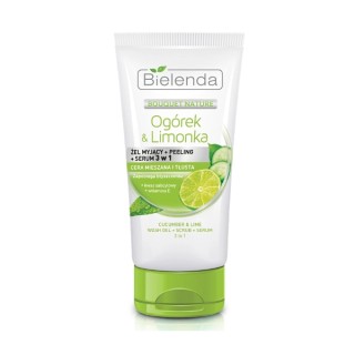 Гель для вмивання Bielenda з огірком та лаймом 3 в 1 + Peeling + сироватка 150 мл