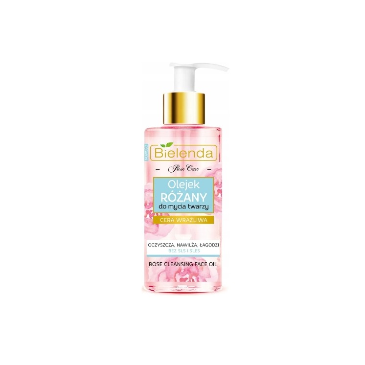 Huile nettoyante visage à la rose Bielenda Rose Care pour peaux sensibles 140 ml