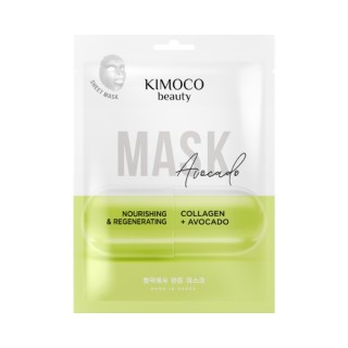 Masque en tissu nourrissant et régénérant à Avocado avocat Kimoco Beauty 23 ml