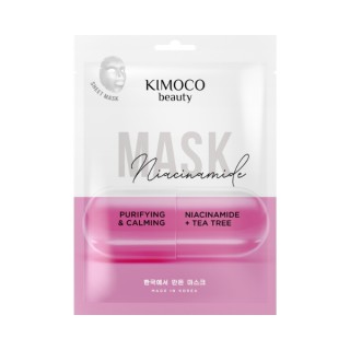 Очищувальна та заспокійлива тканинна маска Kimoco Beauty з ніацинамідом 23 мл