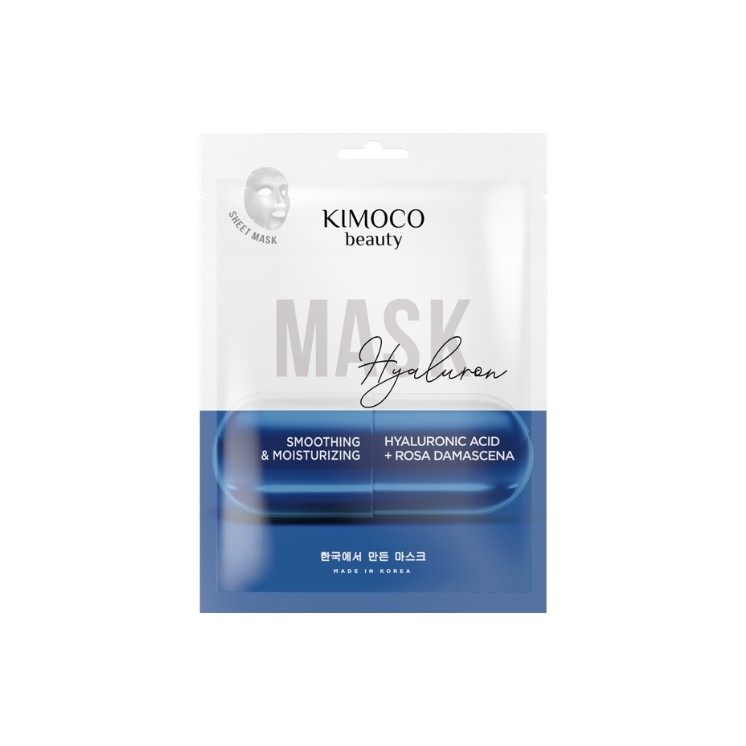 Розгладжувальна та зволожуюча тканинна маска Kimoco Beauty Hyaluron з гіалуроновою кислотою 23 мл