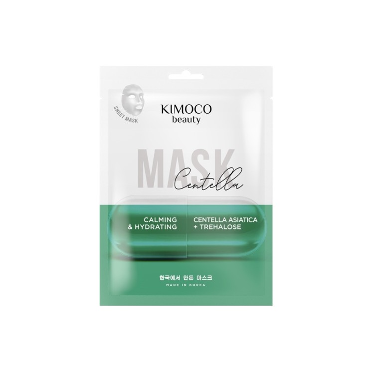 Заспокійлива та зволожуюча тканинна маска Kimoco Beauty Centella Soothing and Moisture з центеллою азіатською 23 мл